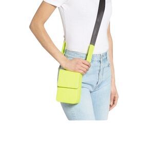 BP Women's Neon Croc Embossed Crossbody Bag with Adjustable Strap 6.5” X 4.5”